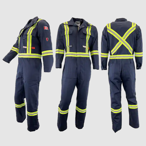 Atlas Guardian® FR/AR Summer Men's Coveralls 2" Stripe Navy Blue 1072NB