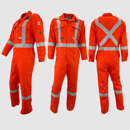 Atlas Guardian® FR / AR Summer Men's Coveralls 2" Solid Silver Stripe Orange 1072OR