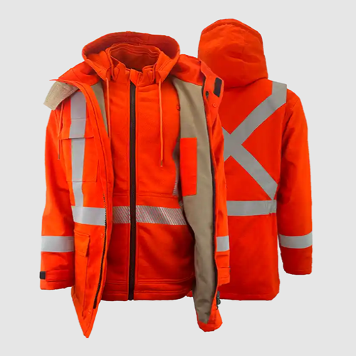 Atlas Guardian® FR/AR 3-In-1 Parka 2" Silver Stripe, Orange