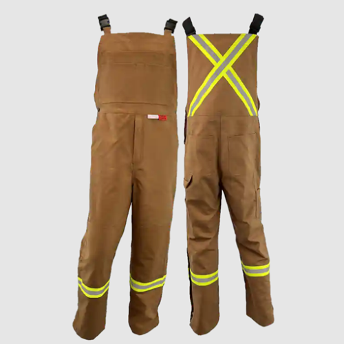 Atlas Guardian® FR/AR Summer Bibs 2" Stripe Brown Duck 3072BD