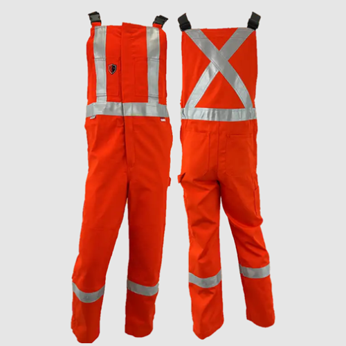 Atlas Guardian® FR/AR Summer Bibs Orange 2" Silver Stripe 3072