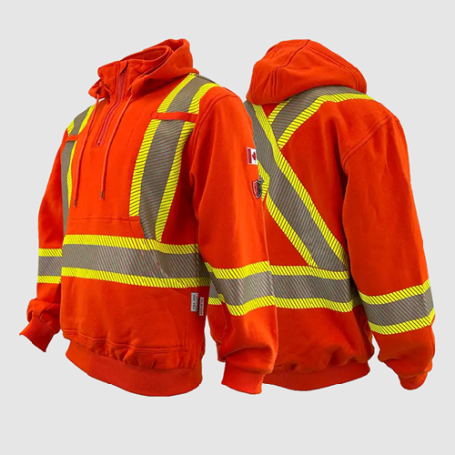 Atlas 1/4 Zip FR/AR 4" Stripe Hoodies Orange 4014OR