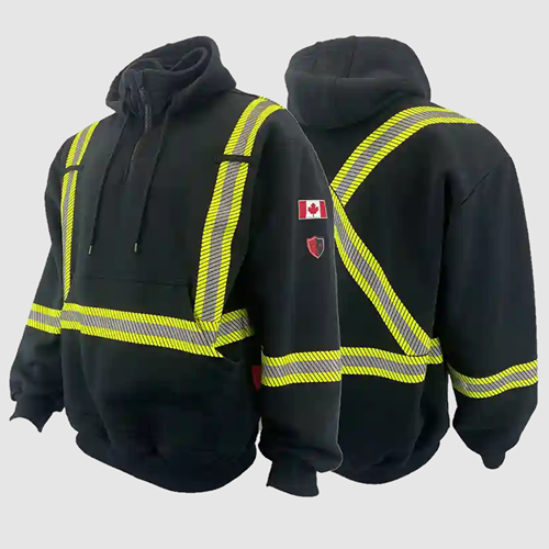 Atlas 1/4 Zip FR/AR 2" Stripe Hoodies Black 401BLK