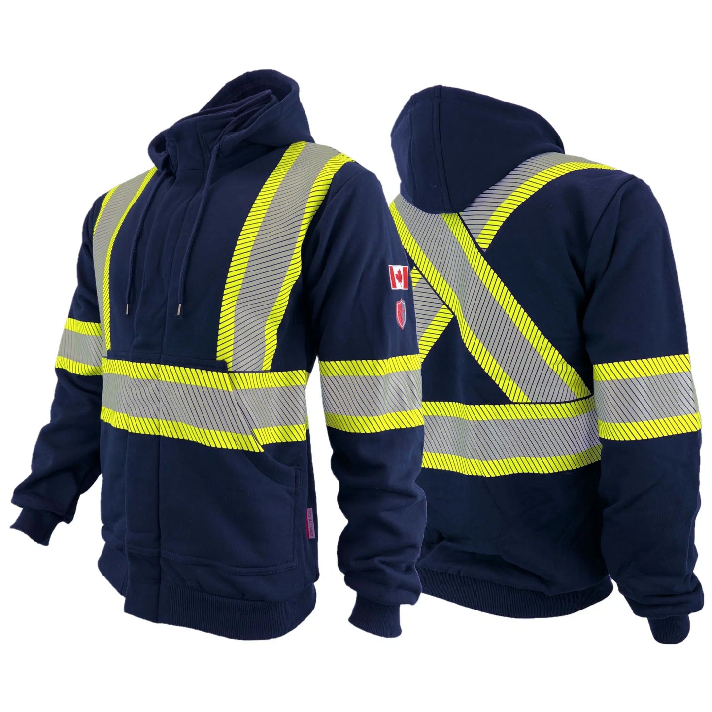 Atlas Guardian® FR/AR Full Zip 4" Stripe Navy Blue Hoodie 402NB