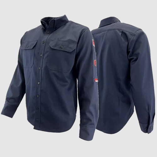 Atlas FR/AR Button Down Work Shirt Navy Blue 404NB