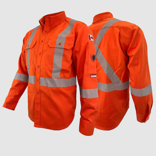 Atlas FR/AR Work Shirts Orange Striped