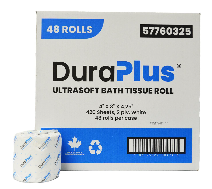 DURA PLUS TOILET TISSUE 2-PLY WHITE