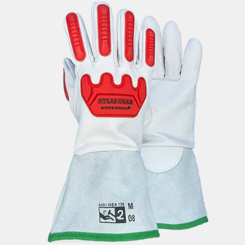 Atlas Gear Leather Gauntlet Impact Gloves RoperMax-S804, W804