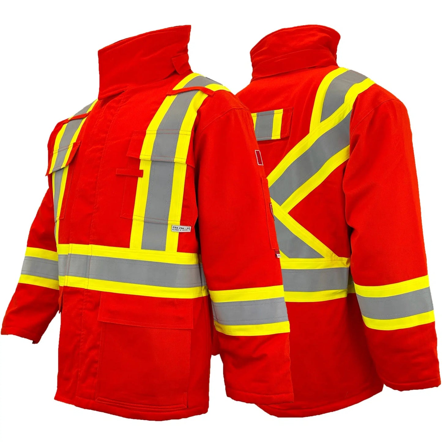 Atlas Guardian® FR/AR 3-In-1 Parka 4" Yellow Silver Stripe, Orange