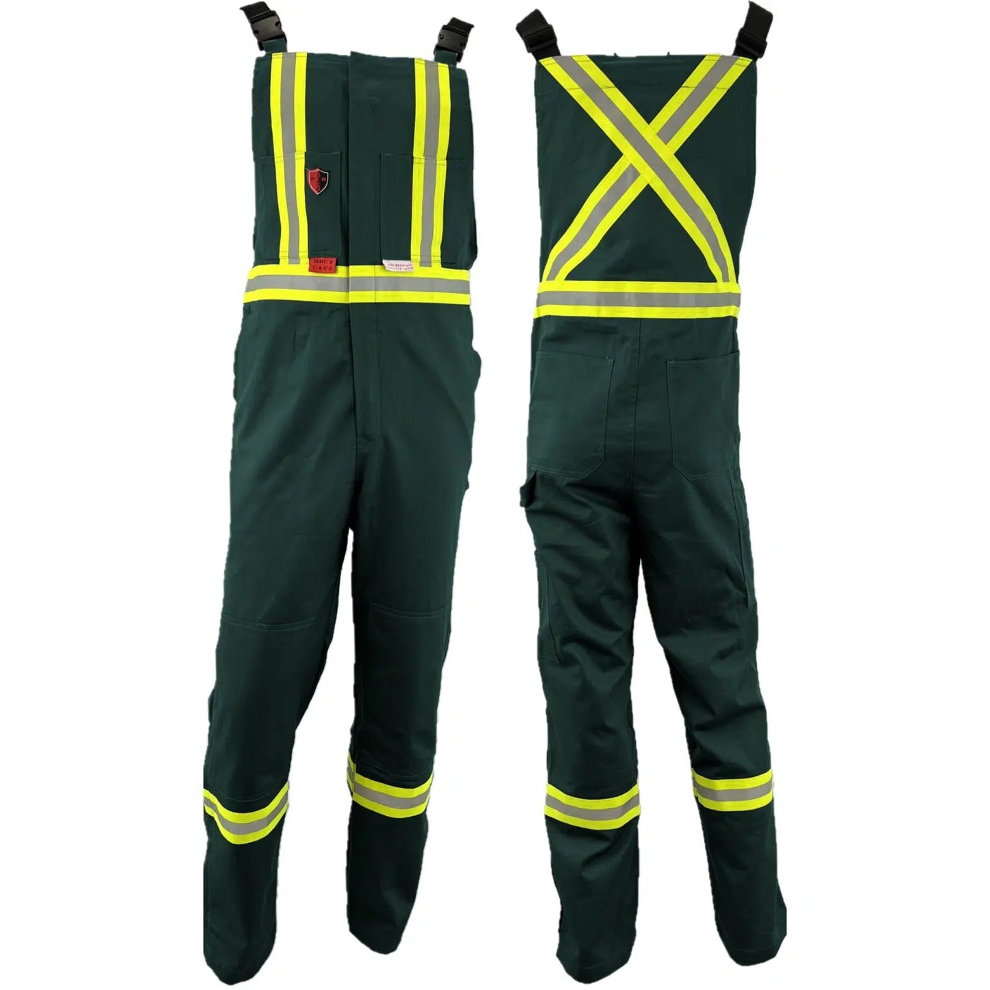 Atlas Guardian® FR/AR Summer Bibs 2" Stripe Green 3072GN