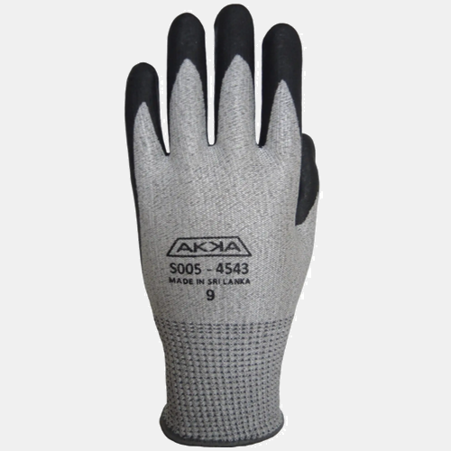 Akka Cut Resistant Glove, 13 Gauge, Foam Nitrile Coated, Dyneema® Shell, ANSI/ISEA 105 Level 5