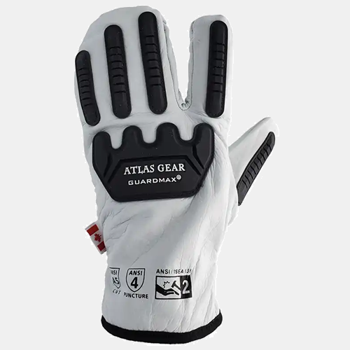 Atlas Gear Leather Impact Winter 3 Finger Mitts -W811