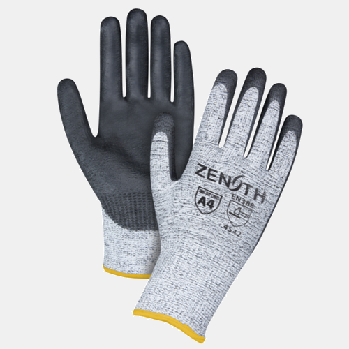 Seamless Stretch Cut-Resistant Gloves, 13 Gauge, Polyurethane Coated, HPPE Shell, ANSI/ISEA 105 Level 2/EN 388 Level 3