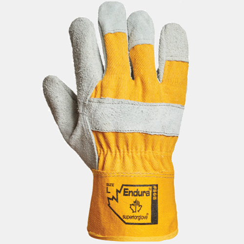 Endura Fitter Gloves, Large, Split Leather Palm, Cotton Inner Lining