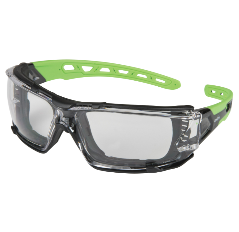 Z2500 Series Safety Glasses with Foam Gasket, Clear Lens, Anti-Scratch Coating, ANSI Z87+/CSA Z94.3