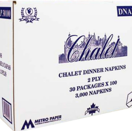 CHALET DINNER NAPKIN 2-PLY 15.8X16 WHITE